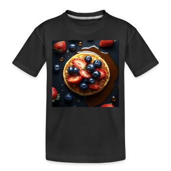 Pfannkuchen - Kinder Premium Bio T-Shirt - Schwarz - Vorne
