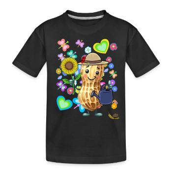 Cacahuètes Cacahuètes Printemps Été Cacahuètes aux noix - T-shirt bio Premium Enfant - noir - Devant