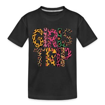 Mädelsausflug mit Tiermuster für den perfekten - Kinder Premium Bio T-Shirt - Schwarz - Vorne