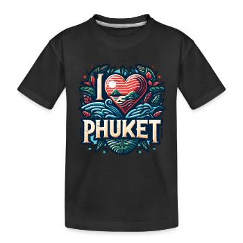 I love Phuket - Kinder Premium Bio T-Shirt - Schwarz - Vorne