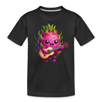 Fruit du dragon jouant de la guitare - T-shirt bio Premium Enfant - noir - Devant