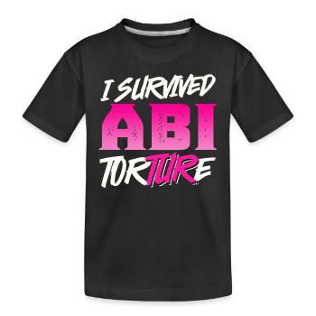 Abiturienten I SURVIVED ABI TORTURE Lustiges - Kinder Premium Bio T-Shirt - Schwarz - Vorne
