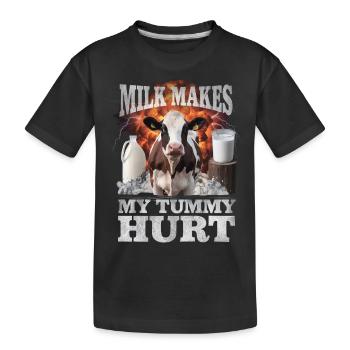 Milch - Kinder Premium Bio T-Shirt - Schwarz - Vorne