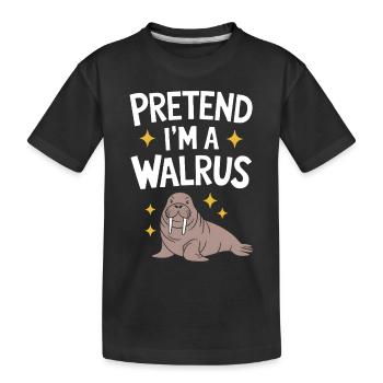 Walross - Kinder Premium Bio T-Shirt - Schwarz - Vorne