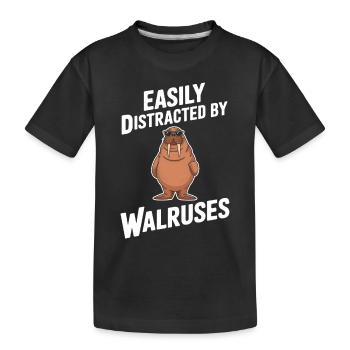 Walross - Kinder Premium Bio T-Shirt - Schwarz - Vorne