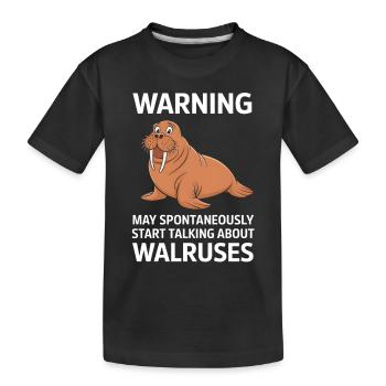 Walross - Kinder Premium Bio T-Shirt - Schwarz - Vorne