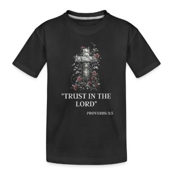 Kreuz Jesu: Auferstehung, Liebe, Erlösung - Kinder Premium Bio T-Shirt - Schwarz - Vorne