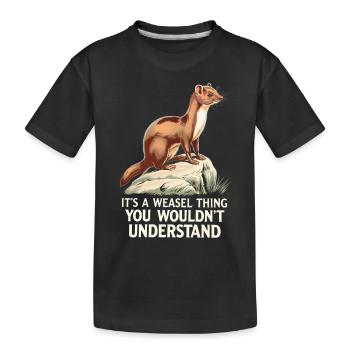 Wiesel - Kinder Premium Bio T-Shirt - Schwarz - Vorne