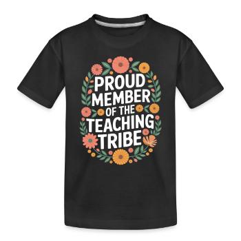 Fier membre de la tribu des enseignants - T-shirt bio Premium Enfant - noir - Devant