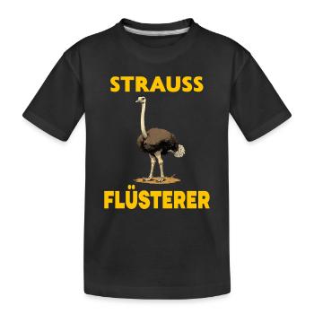 Strauss Whisperer - Découvrez le monde des autruches - T-shirt bio Premium Enfant - noir - Devant