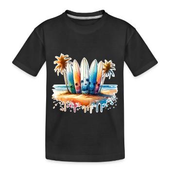 Surfing Surfers - Kids' Premium Organic T-Shirt - black - Front