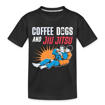 Café Chiens Jiu Jitsu - T-shirt bio Premium Enfant - noir - Devant