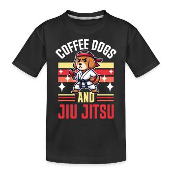 Café Chiens Jiu Jitsu - T-shirt bio Premium Enfant - noir - Devant