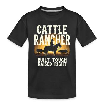 Cattle Rancher Livestock Farmer Ranching Lifestyle - Kids' Premium Organic T-Shirt - black - Front