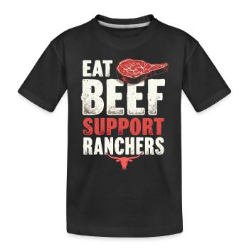 Cattle Rancher Livestock Farmer Ranching Lifestyle - Kids' Premium Organic T-Shirt - black - Front