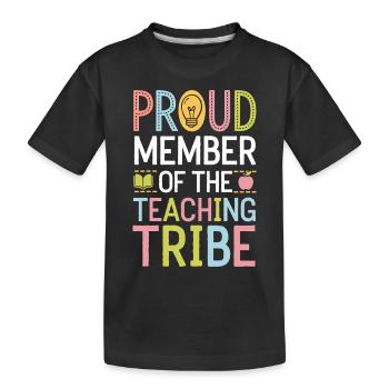 Stolzes Mitglied Des Lehrer Stammes - Kinder Premium Bio T-Shirt - Schwarz - Vorne