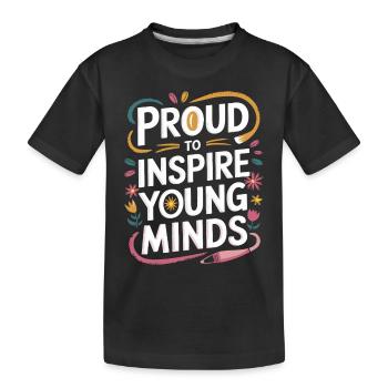 Stolz, Junge Köpfe Zu Inspirieren Lehrer - Kinder Premium Bio T-Shirt - Schwarz - Vorne