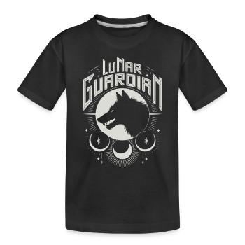 Lunar Guardian Wolf Silhouette Kunst - Kinder Premium Bio T-Shirt - Schwarz - Vorne