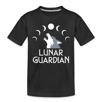 Lunar Guardian Wolf Und Mondphasen - Kinder Premium Bio T-Shirt - Schwarz - Vorne