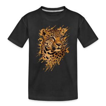 Leopard | Leopades - Kids' Premium Organic T-Shirt - black - Front