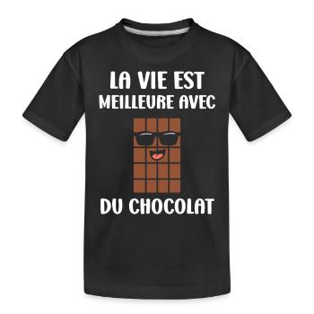Schokoladen-Humor - Kinder Premium Bio T-Shirt - Schwarz - Vorne
