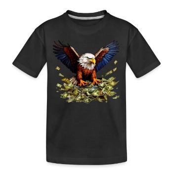 Adler, Geld - Kinder Premium Bio T-Shirt - Schwarz - Vorne