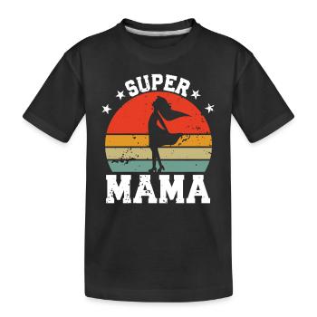 super mama - Kinder Premium Bio T-Shirt - Schwarz - Vorne