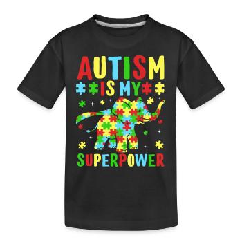 Autism is my superpower - Kids' Premium Organic T-Shirt - black - Front