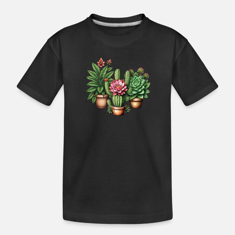 Wüstengarten-Trio - Kinder Premium Bio T-Shirt - Schwarz