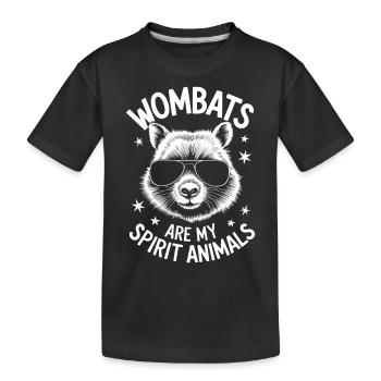 Wombat Spruch Australien Lustiges Wombats Geschenk - Kinder Premium Bio T-Shirt - Schwarz - Vorne