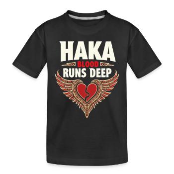 Haka Dance Maori Warrior Ritual New Zealand - Kinder Premium Bio T-Shirt - Schwarz - Vorne