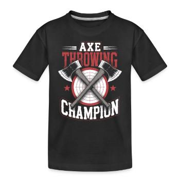 Axe Throwing Target Practice Lumberjack Sport - Kinder Premium Bio T-Shirt - Schwarz - Vorne