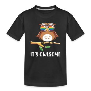 Owl Animal Lover Owls - Kids' Premium Organic T-Shirt - black - Front