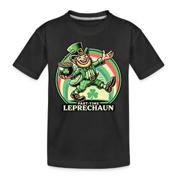 Leprechaun à temps partiel Fête de la Saint-Patrick - T-shirt bio Premium Enfant - noir - Devant
