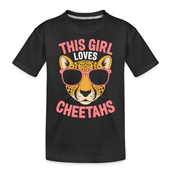 Gepard Spruch Afrika Lustiges Geparden Geschenk - Kinder Premium Bio T-Shirt - Schwarz - Vorne