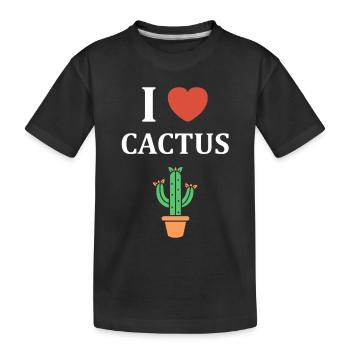 Cactus - Kids' Premium Organic T-Shirt - black - Front