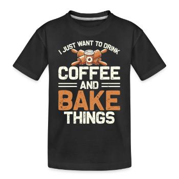 Bake - Kids' Premium Organic T-Shirt - black - Front