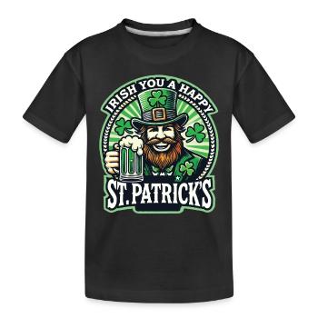 Irish Blessing St. Patrick's Day Celebration - Kids' Premium Organic T-Shirt - black - Front