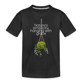 Kokedama Moss Ball Plantes Jardinage Japonais - T-shirt bio Premium Enfant - noir - Devant