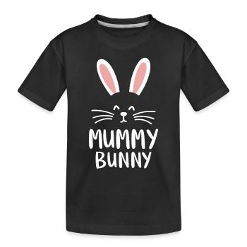 Mummy Bunny Osterdesign für Hasenfans - Kinder Premium Bio T-Shirt - Schwarz - Vorne