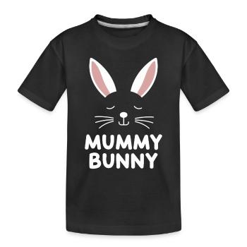 Mummy Bunny Osterdesign für Hasenfans - Kinder Premium Bio T-Shirt - Schwarz - Vorne