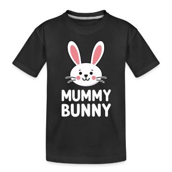 Mummy Bunny Osterdesign für Hasenfans - Kinder Premium Bio T-Shirt - Schwarz - Vorne