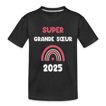 2025 big sister super pregnancy ad - Kids' Premium Organic T-Shirt - black - Front