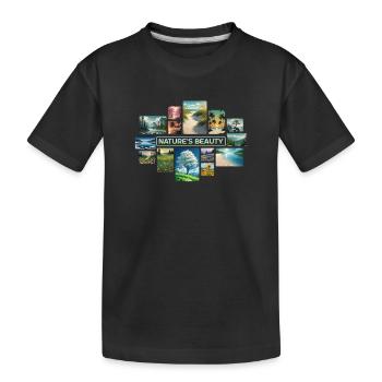Nature's Beauty Collage - Kids' Premium Organic T-Shirt - black - Front