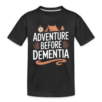 L’aventure avant la démence Randonnée Camping en plein air - T-shirt bio Premium Enfant - noir - Devant