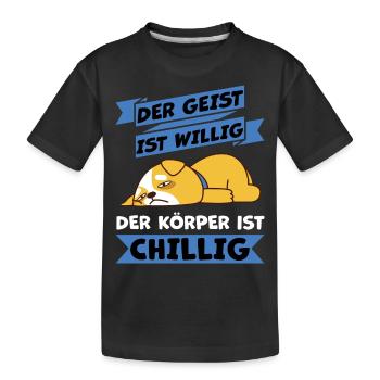 körper chillig haha ich piss mich - Kinder Premium Bio T-Shirt - Schwarz - Vorne