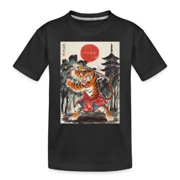 Samurai - Kinder Premium Bio T-Shirt - Schwarz - Vorne
