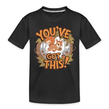 Tu peux le faire! Écureuil au gland - T-shirt bio Premium Enfant - noir - Devant