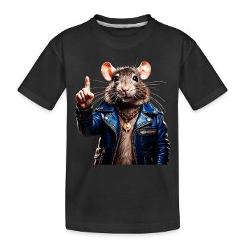 Le RAT lève l’index - T-shirt bio Premium Enfant - noir - Devant