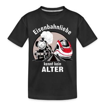 TRAIN TRAIN L’AMOUR FERROVIAIRE ne connaît pas d’AGE - T-shirt bio Premium Enfant - noir - Devant